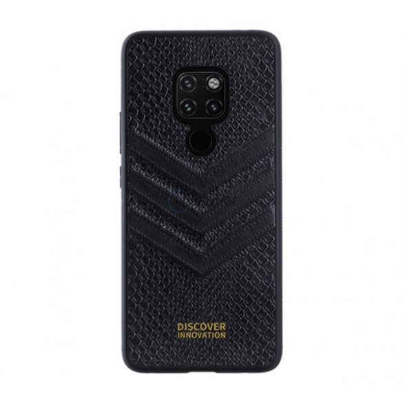 Protector de telefon din plastic NILLKIN PRESTIGE (cadru silicon, panou din spate cu efect piele, model cu efect piele de sarpe) NEGRU Huawei Mate 20