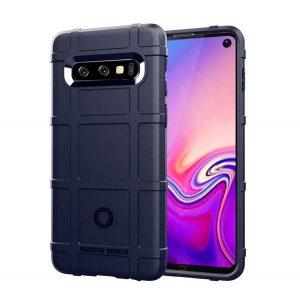 Protector de telefon din silicon (rezistență medie la impact, model pătrat) ALBASTRU ÎNCHIS Samsung Galaxy S10 (SM-G973)