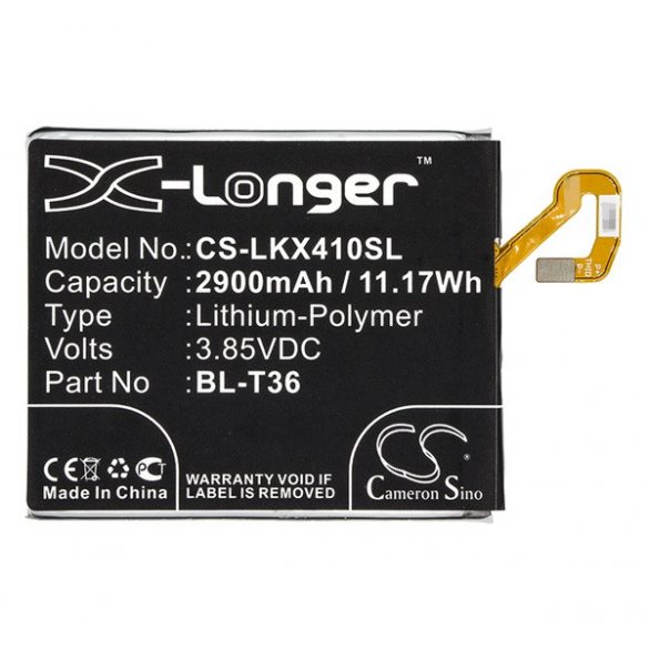 Baterie CAMERON SINO Li-Polymer (3,85V/2900mAh, compatibil cu LG BL-T36) NEGRU LG K11 K425 (K10 2018)