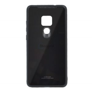 Protectie din plastic pentru telefon (rezistenta medie la impact, spate din sticla) NEGRU Huawei Mate 20