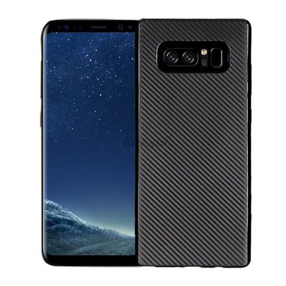 Protectie din silicon pentru telefon (model carbon) NEGRU Samsung Galaxy S10 (SM-G973)