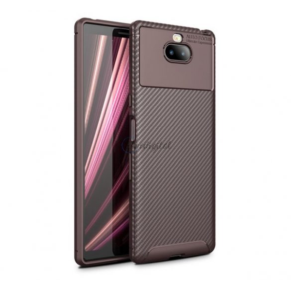 Protector din silicon pentru telefon (rezistență medie la impact, colț cu pernă de aer, model carbon) MARO Sony Xperia 10 plus (L4213)