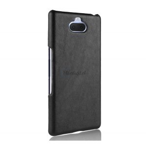 Protectie din plastic pentru telefon (efect piele) NEGRU Sony Xperia 10 plus (L4213)