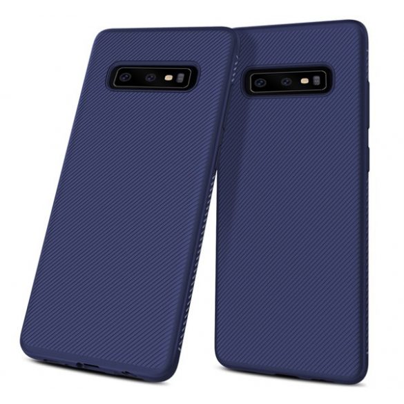 Husă silicon pentru telefon (rezistent la impact mediu, model cu dungi) CUTTING albastruSamsung Galaxy S10 (SM-G973)