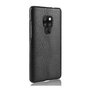 Protectie din plastic pentru telefon (efect piele, model piele de crocodil) NEGRU Huawei Mate 20