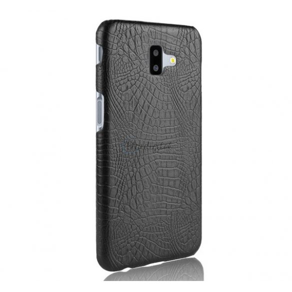 Protectie din plastic pentru telefon (efect piele, model crocodil) NEGRU Samsung Galaxy J6 Plus (SM-J610F)