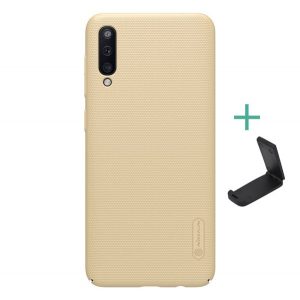 NILLKIN SUPER FROSTED plastic protecțiede telefon (cauciucat suprafață aspră + suport desktop) GOLD Samsung Galaxy A50 (SM-A505F), Samsung Galaxy A30s (SM-A307F), Samsung Galaxy A50s (SM-A507F)