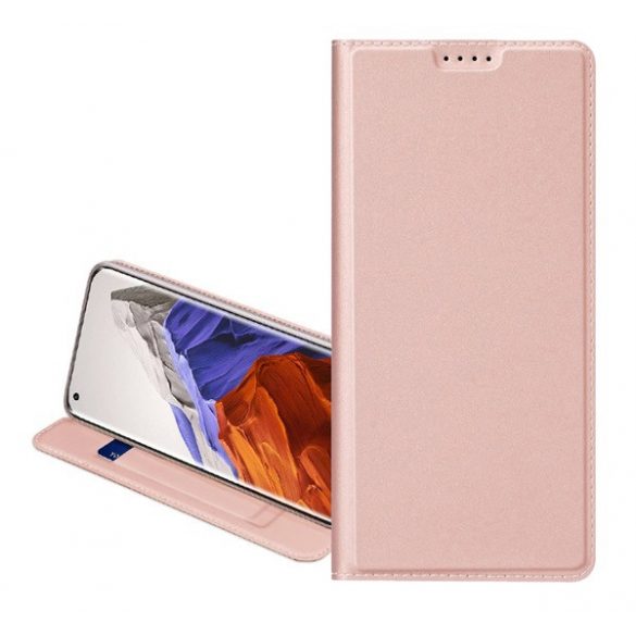 Husa DUX DUCIS SKIN PRO in picioare, efect piele (FLIP, deschidere laterala, suport card bancar, functie suport birou) ROSE GOLD Huawei Y7 2019 (Y7 Prime 2019)