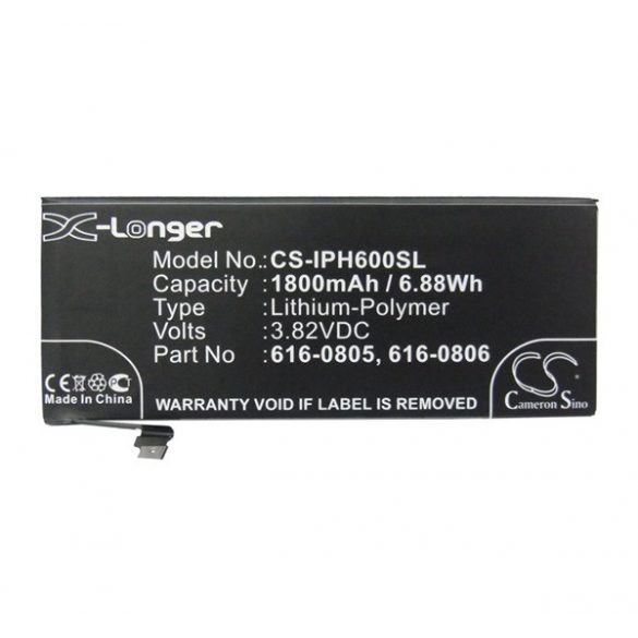 Baterie CAMERON SINO Li-Polymer (3.82V/1800mAh, compatibil cu Apple 616-0804) NEGRU Apple iPhone 6 4.7