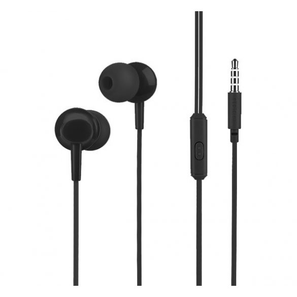 Căști HOCO M14 STEREO (mufă de 3,5 mm, microfon, buton de înregistrare) NEGRE