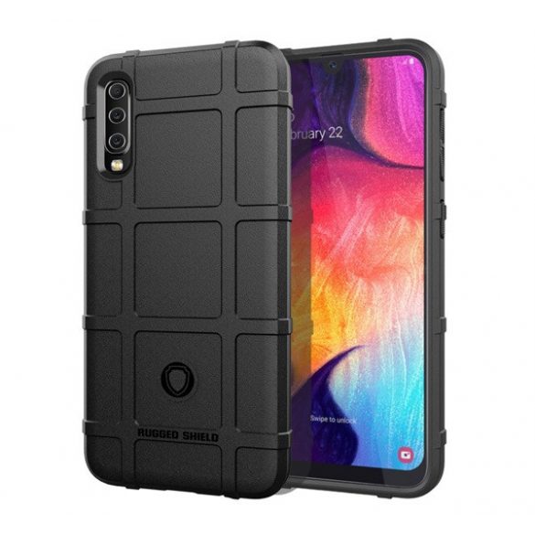 Protector de telefon din silicon (rezistență medie la impact, model pătrat) NEGRU Samsung Galaxy A50 (SM-A505F), Samsung Galaxy A30s (SM-A307F), Samsung Galaxy A50s (SM-A507F)