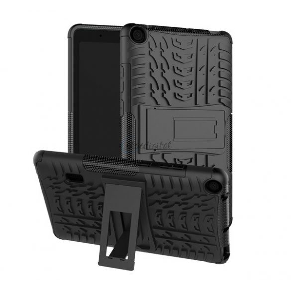 Protectie telefon din plastic Defender (rezistenta la impact, interior silicon, suport, cauciuc auto) NEGRU Huawei Mediapad T3 7