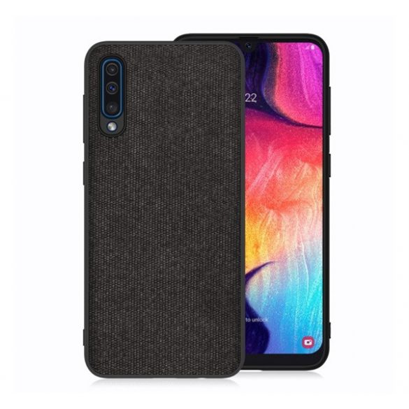 Husă silicon pentru telefon (spate textil) negru Samsung Galaxy A50 (SM-A505F), Samsung Galaxy A30s (SM-A307F), Samsung Galaxy A50s (SM-A507F)