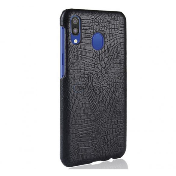 Protectie din plastic pentru telefon (efect piele, model piele de crocodil) NEGRU Samsung Galaxy A40 (SM-A405F)