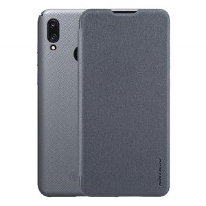 NILLKIN SPARKLE plastic protecțiede telefon (microfibră efect piele FLIP, deschidere laterală) negru Huawei Y7 2019 (Y7 Prime 2019)