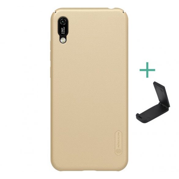 Protectie de telefon din plastic NILLKIN SUPER FROSTED (cauciucat, suprafata aspra + suport de masa) GOLD Huawei Y6 2019 (Y6 Prime 2019)