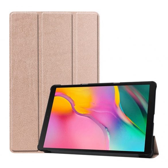 Husă în picioare, efect piele (FLIP activ, deschidere laterală, TRIFOLD, suport desktop) ROSE GOLD Samsung Galaxy Tab A 10.1 WIFI (2019) SM-T510, Samsung Galaxy Tab A 10.1 LTE (2019) SM-T515