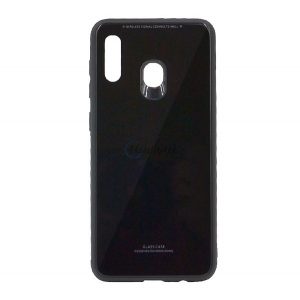 Protectie din plastic pentru telefon (rezistenta medie la impact, spate din sticla) NEGRU Samsung Galaxy A30 (SM-A305F), Samsung Galaxy A20 (SM-A205F)