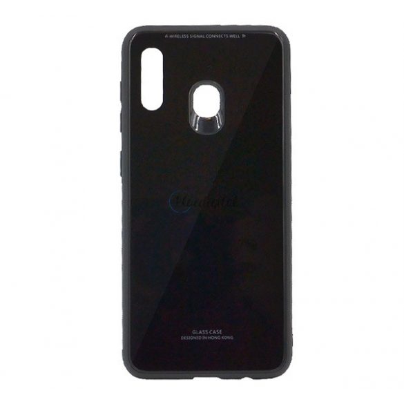 Protectie din plastic pentru telefon (rezistenta medie la impact, spate din sticla) NEGRU Samsung Galaxy A30 (SM-A305F), Samsung Galaxy A20 (SM-A205F)