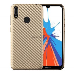 Protector de telefon din silicon (model carbon) GOLD Huawei Y7 2019 (Y7 Prime 2019)