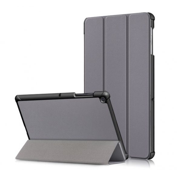 Husă stativă cu efect de piele (FLIP activ, deschidere laterală, funcție de suport pentru birou TRIFOLD) GREY Samsung Galaxy Tab S5e 10.5 WIFI (SM-T720), Samsung Galaxy Tab S5e 10.5 LTE (SM-T725)