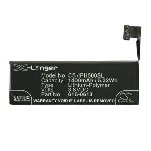 Baterie Li-Polymer CAMERON SINO (3.8V/1400mAh, compatibil cu Apple 616-0610) NEGRU Apple iPhone 5