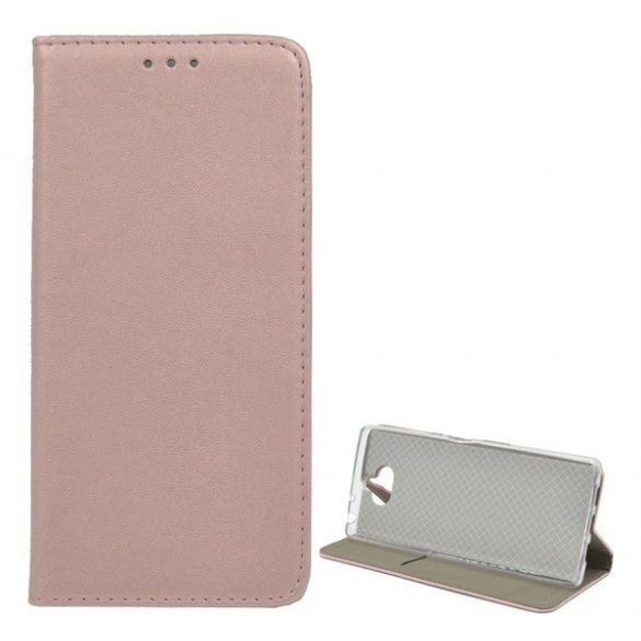 Carcasa in picioare, efect piele (FLIP, deschidere laterala, functie suport de masa) ROSE GOLD Sony Xperia 10 plus (L4213)