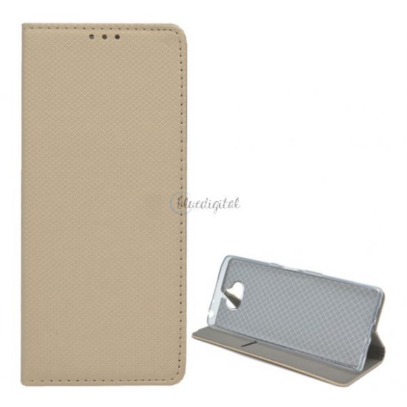 Carcasa in picioare, efect piele (FLIP, deschidere laterala, functie suport de masa, model romb) GOLD Sony Xperia 10 (L4113)