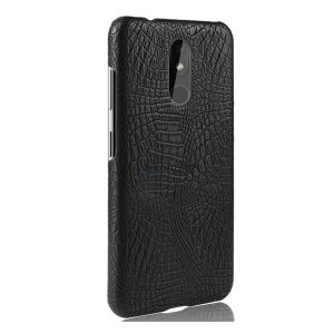 Protectie din plastic pentru telefon (efect piele, model piele de crocodil) NEGRU Nokia 3.2