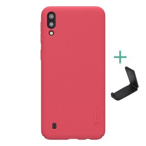 Protector de telefon din plastic NILLKIN SUPER FROSTED (cauciucat, suprafață aspră + suport de birou) ROȘU Samsung Galaxy A10 (SM-A105F)