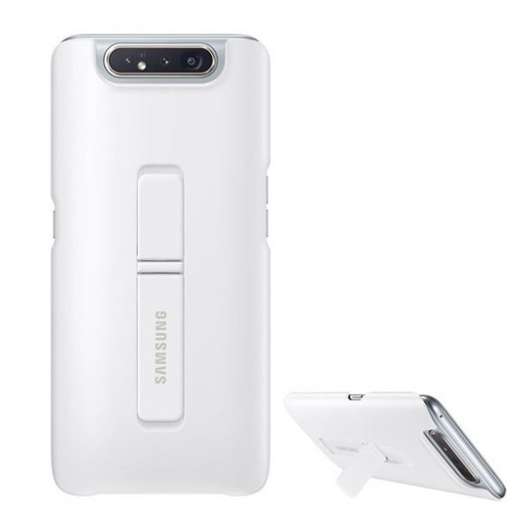 SAMSUNG plastic telefon protecție(dublu strat, cauciucat, funcția de suport de birou) alb  Samsung Galaxy A80 (SM-A805F)