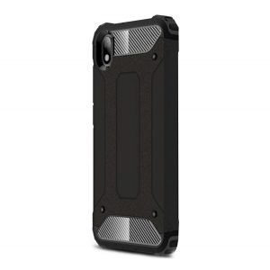 Defender protecțiede telefon din plastic (rezistent la impact mediu, călcâi pernă de aer, interior silicon, efect metalic) negru Xiaomi Redmi 7A