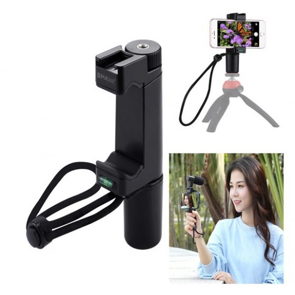 Adaptor PULUZ selfie stick (universal, poate fi atașat la un trepied, Vlogging Live Broadcast, dimensiune de până la 6,4") NEGRU