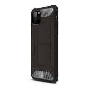 Protector de telefon din plastic Defender (rezistenta medie la impact, colt cu perna de aer, interior din silicon, efect metalic) NEGRU Apple iPhone 11 Pro Max