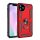 Protector de telefon din plastic Defender (rezistență medie la impact, interior din silicon, inel de suport pentru telefon, placă metalică încorporată) RED Apple iPhone 11 Pro