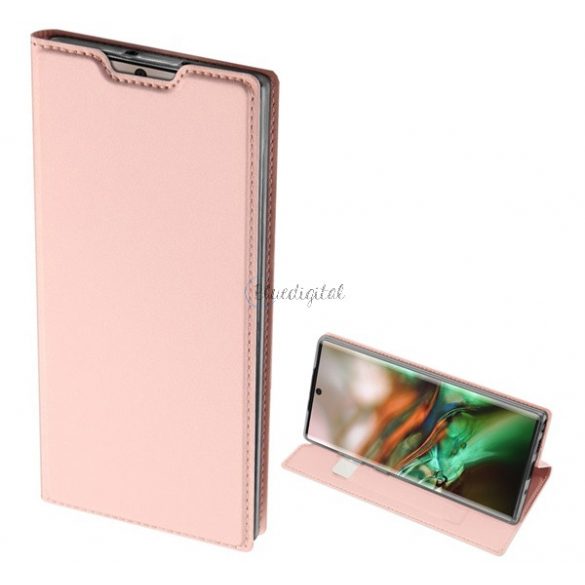 Husa DUX DUCIS SKIN PRO in picioare, efect piele (FLIP, deschidere laterala, suport card bancar, functie suport birou) ROSE GOLD Samsung Galaxy Note 10 (SM-N970F)