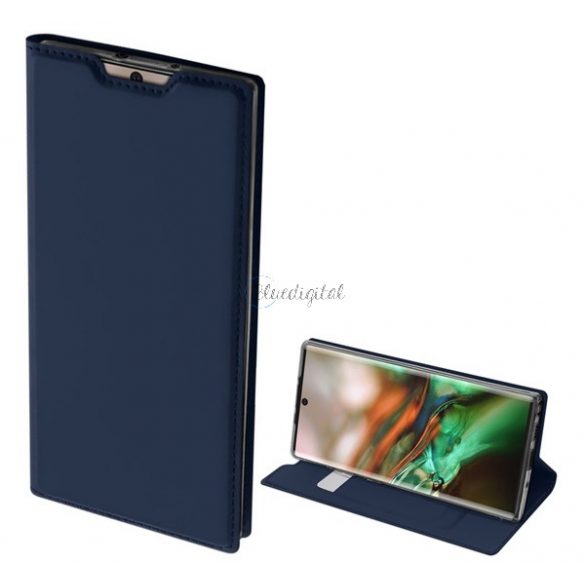 Husa DUX DUCIS SKIN PRO in picioare, efect piele (FLIP, deschidere laterala, suport card bancar, functie suport birou) ALBASTRU INCHIS Samsung Galaxy Note 10 (SM-N970F)