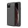 Protectie de telefon din silicon (rezistenta la impact mediu, efect piele, model de cusaturi) NEGRU Apple iPhone 11 Pro Max