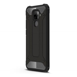 Protector de telefon Defender din plastic (rezistenta la impact mediu, colt cu perna de aer, interior din silicon, efect metalic) NEGRU Huawei Mate 30 Lite (Nova 5i Pro)