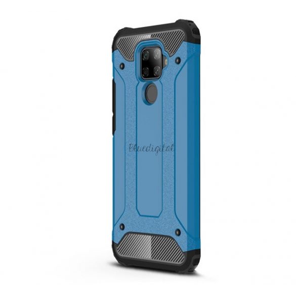 Protector de telefon din plastic Defender (rezistenta la impact mediu, colt cu perna de aer, interior din silicon, efect metalic) ALBASTRU DESCHI Huawei Mate 30 Lite (Nova 5i Pro)