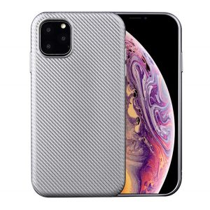 Protector de telefon din silicon (model carbon) SILVER Apple iPhone 11 Pro