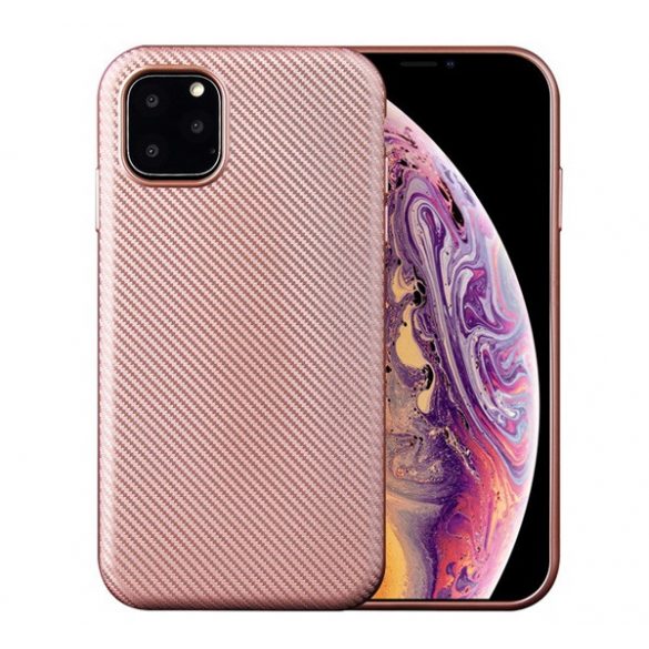 Protectie de telefon din silicon (model carbon) ROSE GOLD Apple iPhone 11 Pro