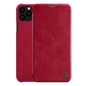 Husa NILLKIN QIN in picioare, efect piele (FLIP, deschidere laterala, suport card bancar) RED Apple iPhone 11 Pro Max