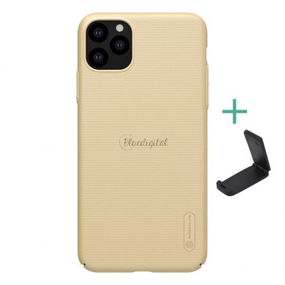 Protector de telefon din plastic NILLKIN SUPER FROSTED (cauciucat, suprafata aspra + suport de masa) GOLD Apple iPhone 11 Pro Max