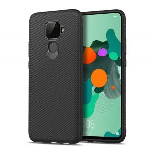 Protectie din silicon pentru telefon (rezistenta medie la impact, model in dungi) NEGRU Huawei Mate 30 Lite (Nova 5i Pro)