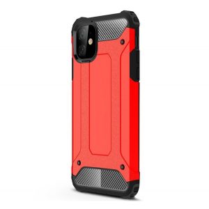 Protecție din plastic pentru telefon Defender (rezistență medie la impact, toc cu bule, interior din silicon, efect metalic) PIROS Apple iPhone 11