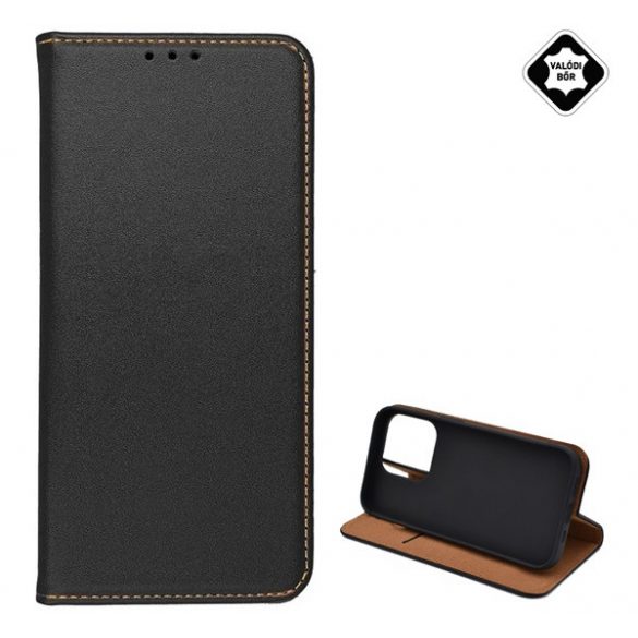 Husă stativă, piele naturală (FLIP, deschidere laterală, desktop) negru Apple iPhone 11