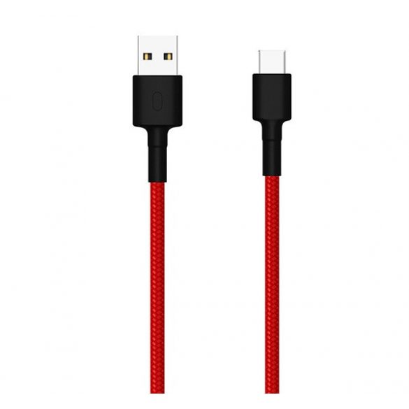 Cablu de date împletit XIAOMI Mi (USB - Type-C, încărcător rapid, 100cm, șiret) ROȘU