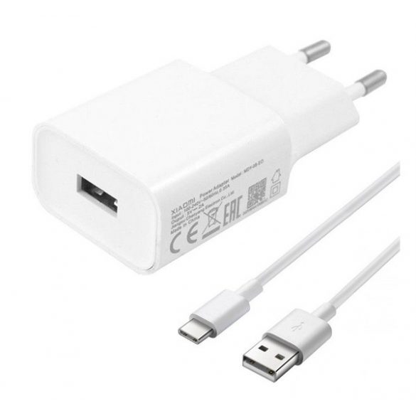 XIAOMI încărcător de rețea priză USB (10W, încărcător rapid + 100cm cablu Type-C) ALB