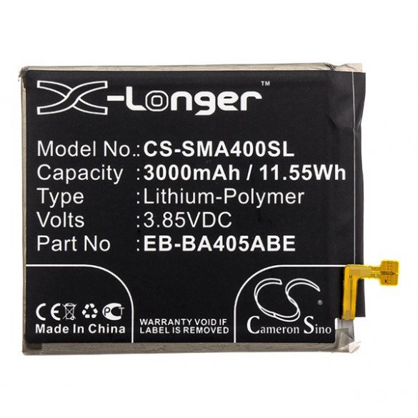 Baterie CAMERON SINO Li-Polymer (3,85V/3000mAh, compatibil cu Samsung EB-BA405ABE) NEGRU Samsung Galaxy A40 (SM-A405F)